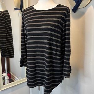 J Jill Pima Tie-Sleeve Tunic - M